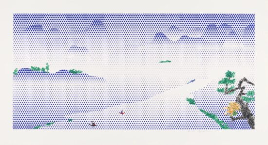 Roy Lichtenstein Lithograph, Landscape with Boats, 1996