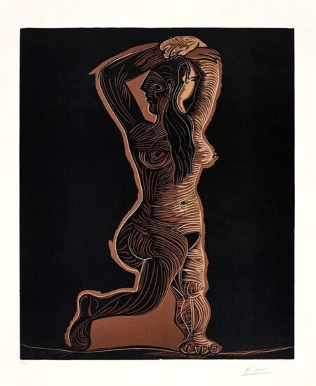 Pablo Picasso Linocut, Large Female Nude, 1962