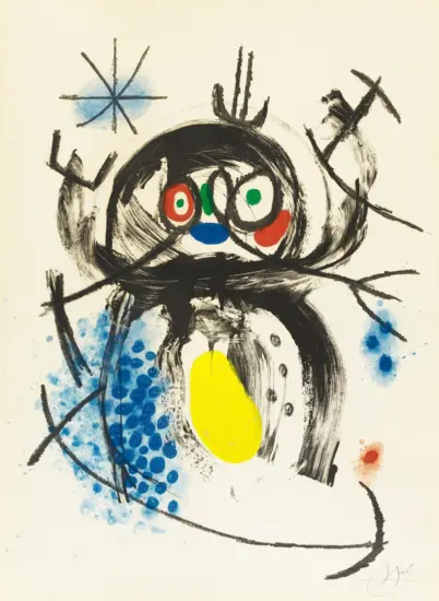 Joan Miró Aquatint, L'Automobiliste à la Moustaches (The Motorist with the Mustache), 1970
