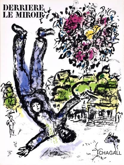 Marc Chagall Lithograph, Le Bouquet de l'Artiste, cover of Derrière le Miroir, 1964