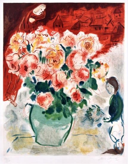 Marc Chagall Lithograph, Le Bouquet (The Bouquet), 1955