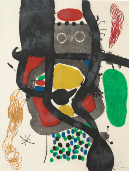 Joan Miró Etching Aquatint with Carborundum, Le Caissier (The Cashier), 1969