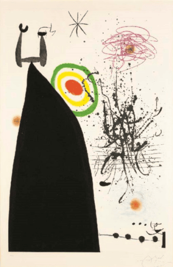 Joan Miró Etching and Aquatint, Le Chef d'Orchestre (The Conductor), 1974