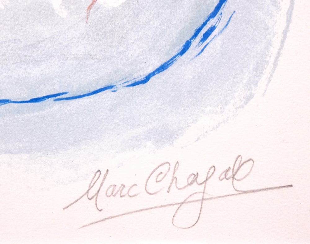 Marc Chagall signature, Le cirque a l'etoile, 1965