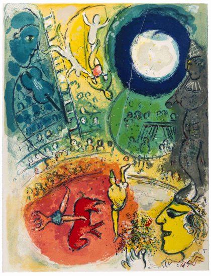 Marc Chagall Lithograph, Le Cirque (The Circus), from Cirque, 1967, M501