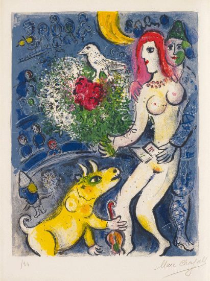 Marc Chagall Lithograph, Le Cirque (The Circus), from Cirque, 1967, M522