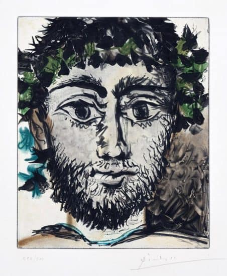 Pablo Picasso Aquatint, Tête de faune (Head of a Faun), 1960