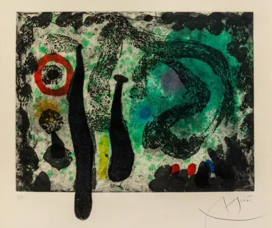 Joan Miró Aquatint, Le Jardin de Mousse (The Moss Garden), 1968