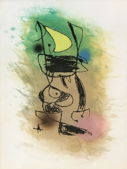 Joan Miró Etching and Aquatint, Le Grillon Sous La Lune (The Cricket Under the Moon), 1978