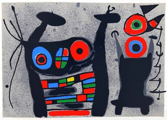 Joan Miró Lithograph, Le lezard aux plumes d'or (The Lizard with Golden Feathers), 1967