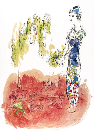 Marc Chagall Lithograph, Le Magicien de Paris (The Magician of Paris) II, 1969-1970