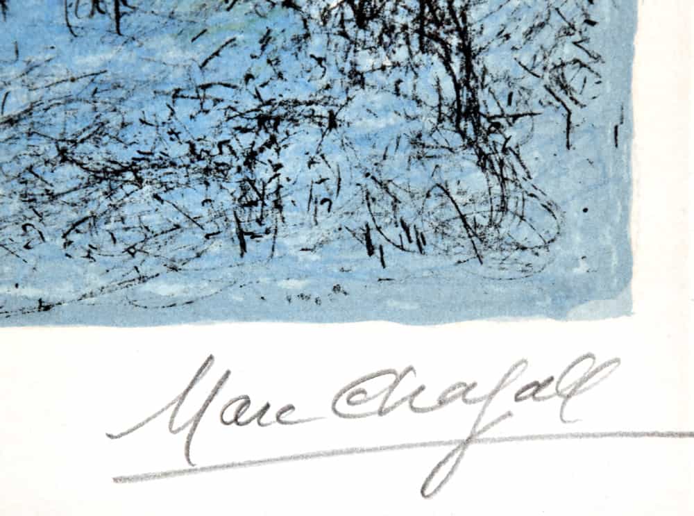 Marc Chagall signature, Le Peintre et son Double (The Painter and his Double),1981