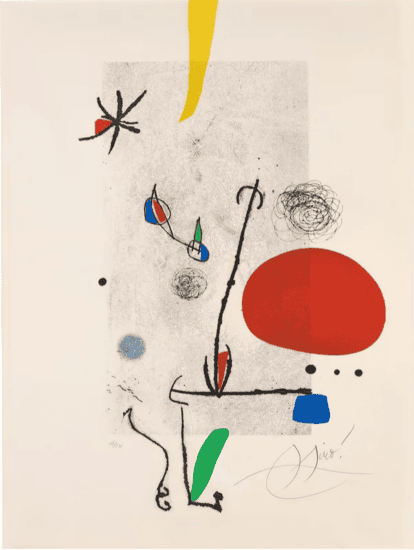 Joan Miró Etching and Aquatint, Le Pèse-Mouche (The Fly Scale), 1975