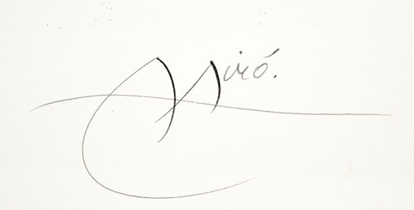 Joan Miró signature, Le Roi David (King David), 1972