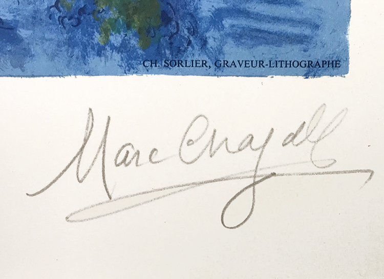Marc Chagall signature, Le soleil de Paris