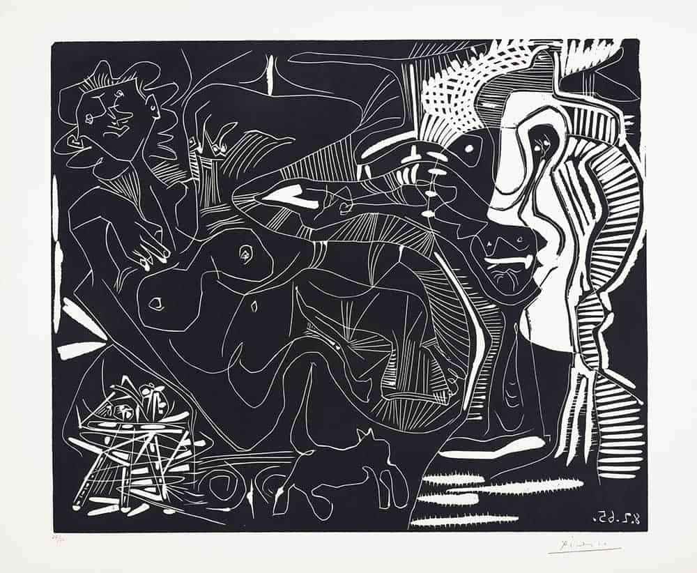 Pablo Picasso, Le Thé: Deux Femmes Nues et une Chat (The Tea: Two Naked Women and a Cat), 1965