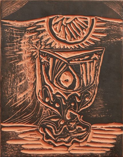 Pablo Picasso Ceramic, Le Verre Sous La Lampe (Glass Under Lamp), 1964 A.R. 519