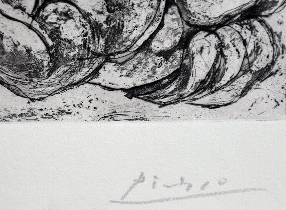 Pablo Picasso signature, Le Viol IV, from the Vollard Suite, 1933