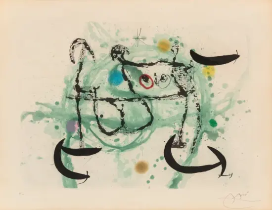 Joan Miró Etching Aquatint with Carborundum, L'Écartelée (The Quartered), 1970