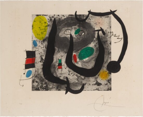 Joan Miró Etching Aquatint with Carborundum, Les Armes du Sommeil (The Weapons of Sleep), 1970