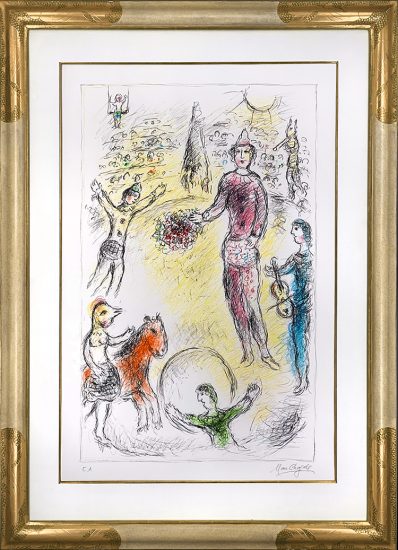 Marc Chagall Lithograph, Les Clowns Musiciens (Musical Clowns), 1980