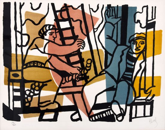 Fernand Léger Lithograph, Les Constructeurs (The Builders), 1955