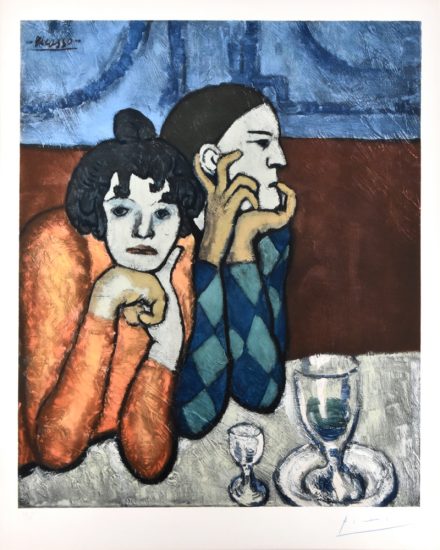 Pablo Picasso Lithograph, Les Deux Saltimbanques: l'Arlequin et Sa Compagne, c.1960