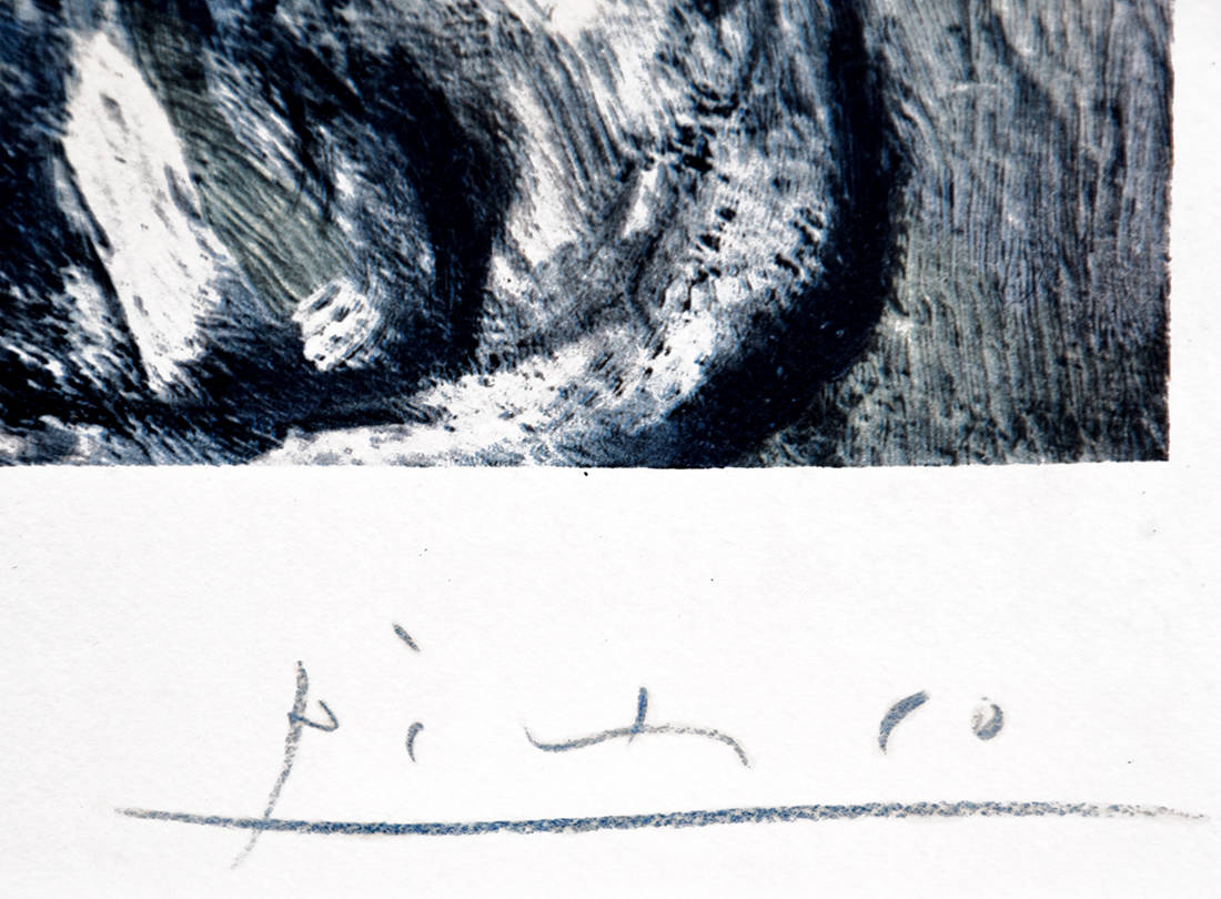 Pablo Picasso signature, Les Deux Saltimbanques: l'Arlequin et Sa Compagne, c.1960