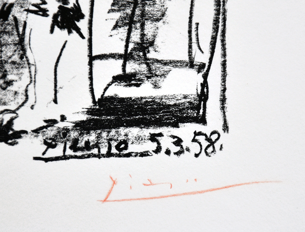Pablo Picasso signature, Les Satimbanques (The Tumblers), 1958 from Souvenirs D’Un Collectionneur