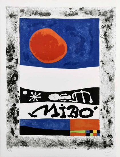 Joan Miró Lithograph, L'Exposition d'oeuvres recentes (Exhibition Recent Works), 1953