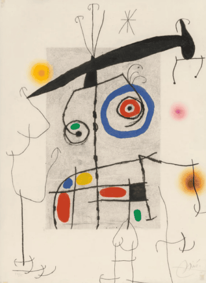 Joan Miró Etching Aquatint with Carborundum, L'Homme au Balancier (Man with the Pendulum), 1969