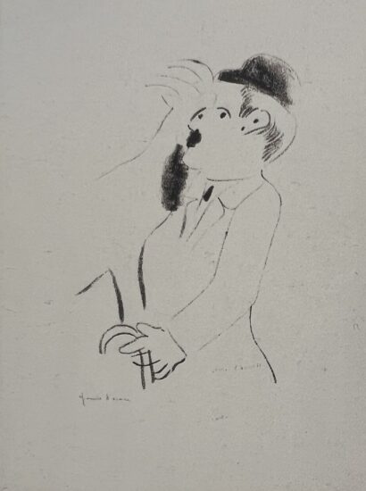 Marc Chagall Lithograph, L'Homme au Chapeau Melon (Man with derby hat), 1922/1956