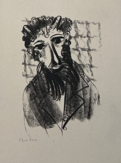 Marc Chagall Lithograph, L'Homme aux Cornes (Horned man), 1922/1956