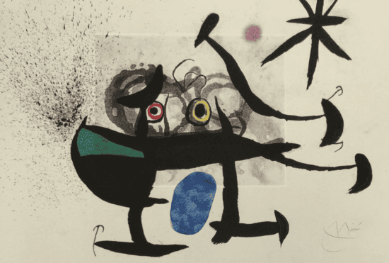 Joan Miró Etching Aquatint with Carborundum, L'Invention du Regard (The Invention of the Gaze), 1970