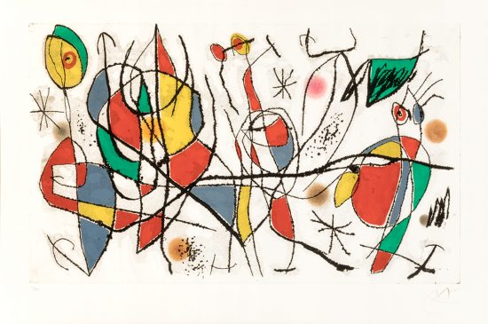 Joan Miró Etching, L'Invitée du Dimanche I (Sunday Guest I), 1969