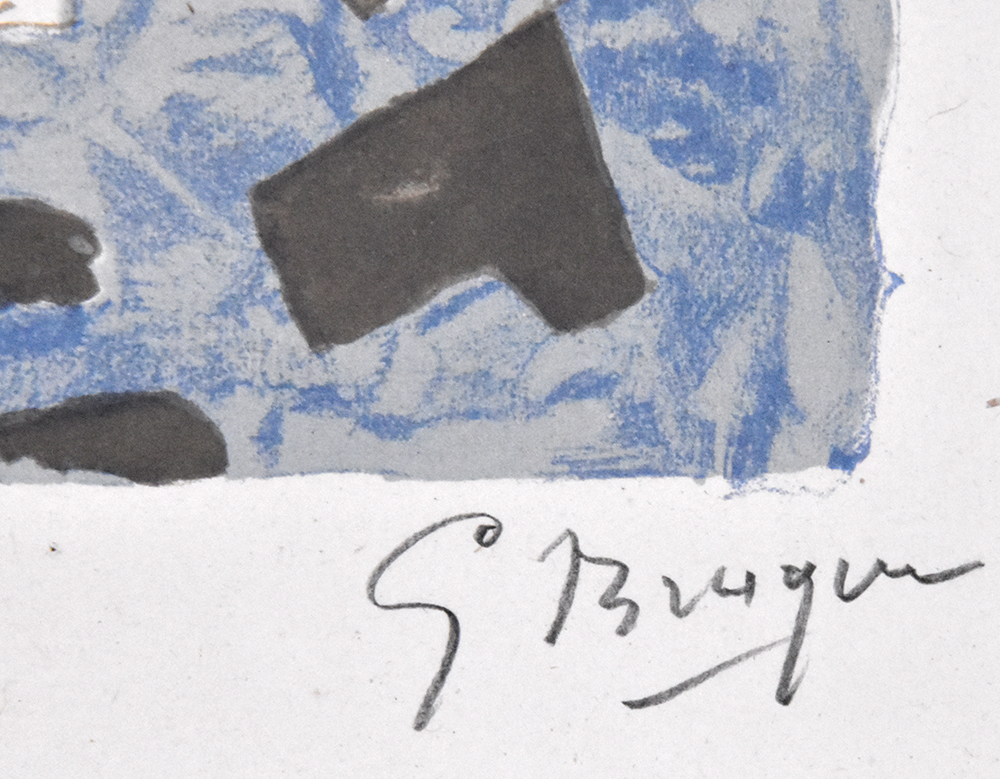 Georges Braque signature, Lithograph from Le tir à l'arc (The Archery), 1960