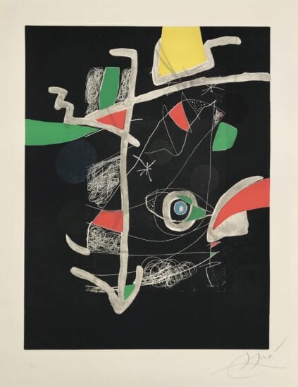 Joan Miró Etching and Aquatint, Llibre dels Sis Sentits VI (Book of the Six Senses VI), 1981