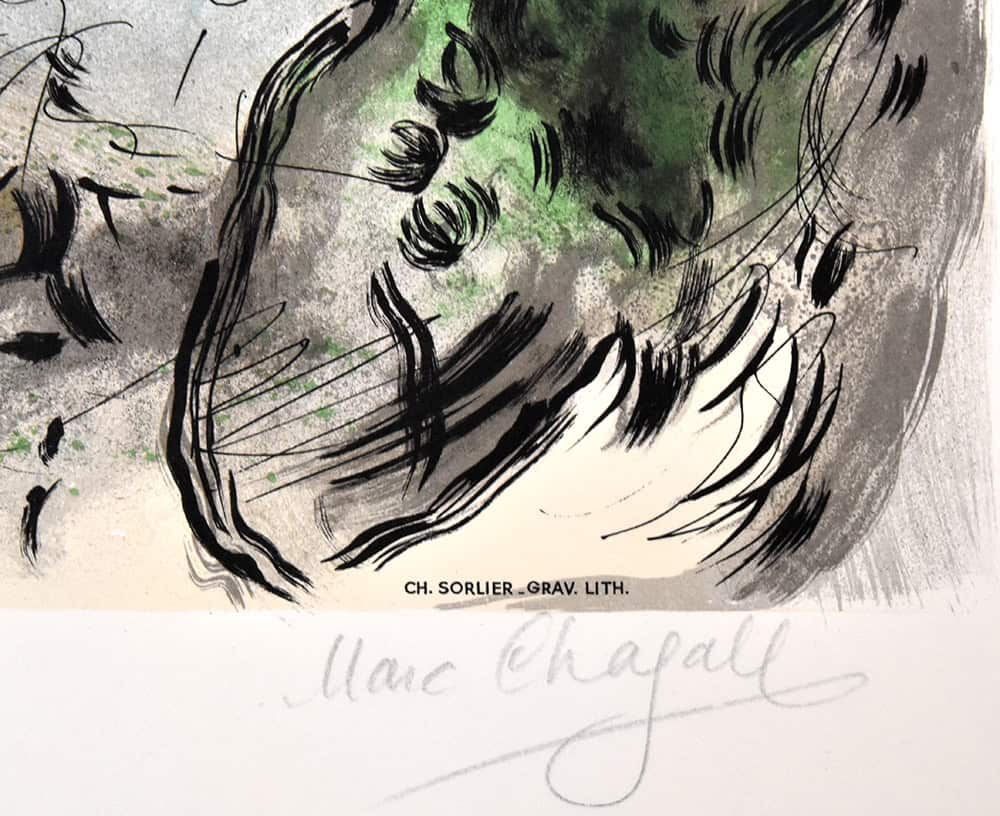 Marc Chagall signature, l'Oiseau bleu (The Blue Bird), 1968