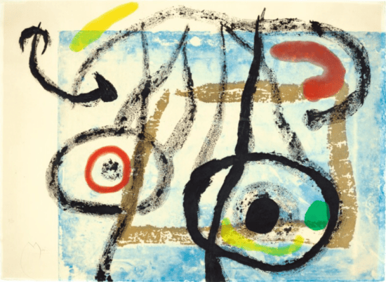 Joan Miró Aquatint, L'Oiseau de Nuit (The Night Owl), 1962