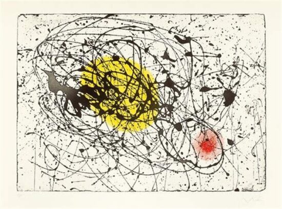 Joan Miró Aquatint, L'Oiseau Lune Jaune (Yellow Moon Bird), 1963