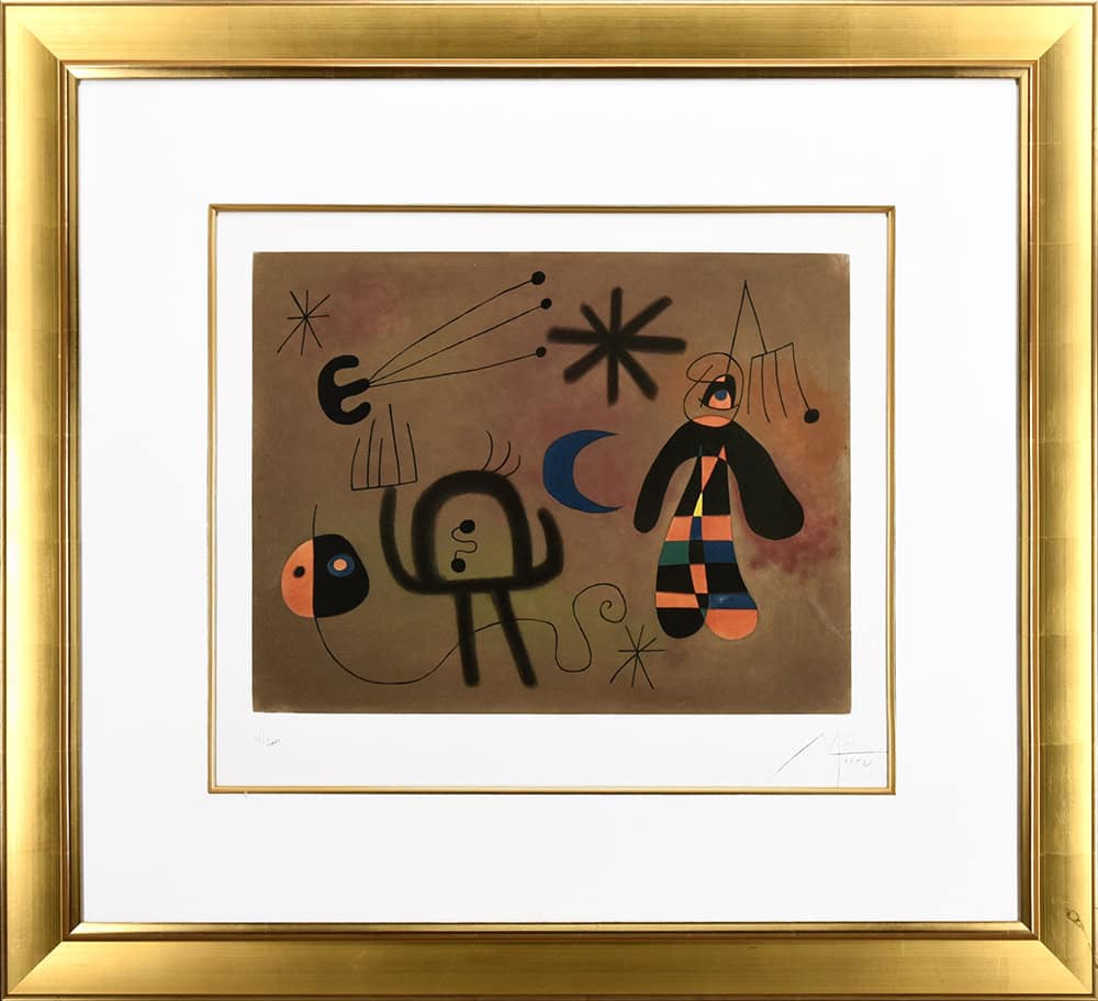 Joan Miró: Tableau «Le poisson qui chante» (1972), encadré – Classic-Art