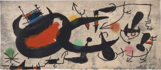 Joan Miró Aquatint, L'Oiseau Solaire, L'Oiseau Lunaire, Étincelles Tryptich (The Solar Bird, The Lunar Bird, Sparks), 1967