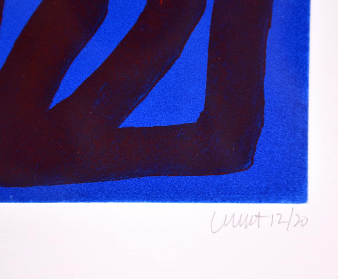 Sol LeWitt signature, Loops & Curves Blue/Red, 1999