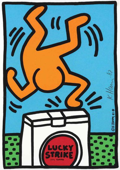 Keith Haring Silkscreen, Lucky Strike (Plate 5), from the Lucky Strike Portfolio, 1987