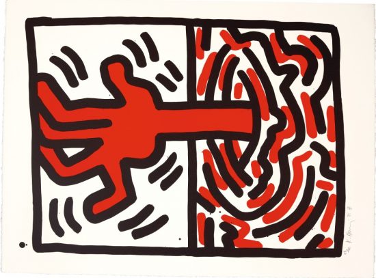 Keith Haring Lithograph, Ludo (Plate 5), 1985