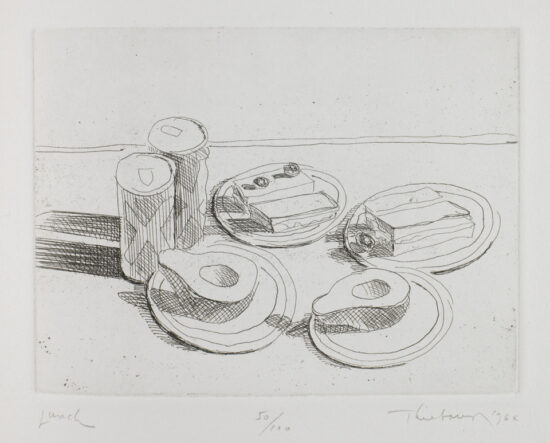 Wayne Thiebaud Etching, Lunch, from Delights, 1965