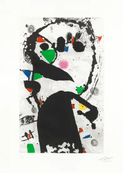 Joan Miró Aquatint, Maître a Bord (Master at Sea), from People of the Sea Series, 1981