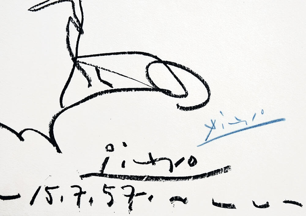 Pablo Picasso signature, Manolo Huguet, 1957