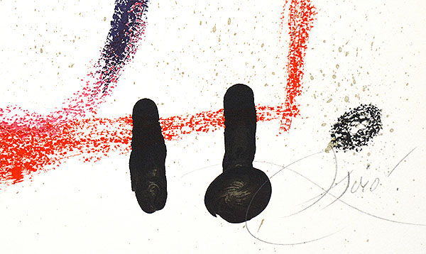 Joan Miró signature, Maravillas Con Variaciones Acrósticas en El Jardín de Miró (Wonders with Acrostic Variations in Miró's Garden), Pl. 9, 1975