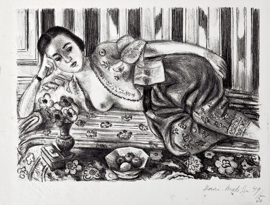 Henri Matisse Lithograph, Matisse Lithograph Odalisque a la culotte de satin rouge (Odalisque with Red Satin Culottes), 1925